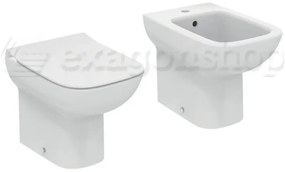 Ideal Standard I Life A coppia sanitari a pavimento bidet e Vaso RimLS+ Con Sedile Slim Rallentato Bianco Europeo T452501+T452601+T481301