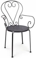 Sedia Da Giardino Con Braccioli In Acciaio Antracite Etienne 49X49X H89 Cm