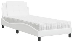 Letto con materasso bianco 100x200 cm in similpelle