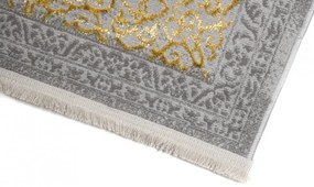 Esclusivo tappeto grigio con motivo orientale dorato Larghezza: 80 cm | Lunghezza: 150 cm