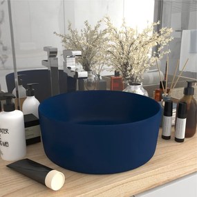 Lavandino Lusso Rotondo Blu Scuro Opaco 40x15 Cm İn Ceramica /