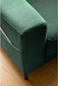 Poltrona in velluto a coste verde scuro Lofty Lilly - Miuform