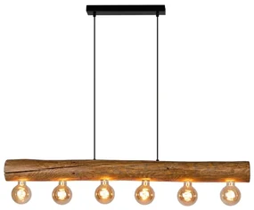 Lampadario Montagna BT69881604 marrone paralume marrone 6x E27 SPOT-LIGHT