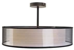 Plafoniera moderna nera con bianco 50 cm 3 luci - Drum Duo