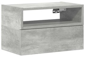 Comodino a muro grigio cemento 45x26x28,5 cm