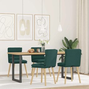 Sedie Da Pranzo 4 Pz İn Tessuto Verde Scuro /