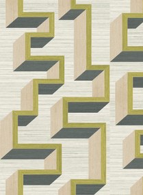Arte International Carta da parati Detour - Beige/ Olive