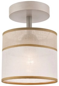 Lampada da soffitto marrone chiaro con paralume in tessuto ø 16 cm Andrea - LAMKUR