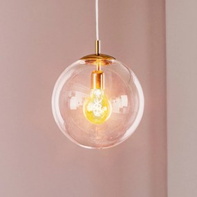 ALDEX Lampada a sospensione 562, vetro trasparente, cappuccio/rosone dorato