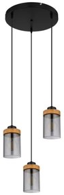 Globo 15557-3H - Lampadario a sospensione con filo FINCA 3xE27/40W/230V metallo/legno
