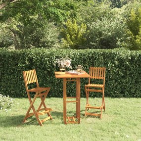Tavolo Da Bistrot 75x75x110 Cm İn Legno Massello Di Acacia /
