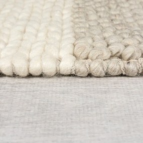 Passatoia beige tessuta a mano in misto lana 60x230 cm Minerals Patchwork - Flair Rugs