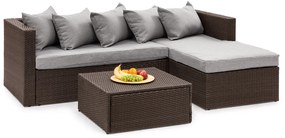 blumfeldt Theia Lounge Set da giardino marrone/grigio chiaro