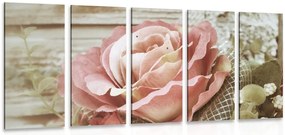 Quadri 5 pezzi – Rose vintage eleganti