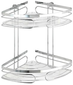 Mensola da bagno da parete e angolare argentata in acciaio inox Premium – Wenko