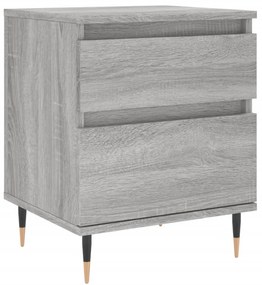 Comodino grigio sonoma 40x35x50 cm in legno multistrato