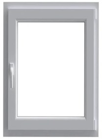 Finestra in PVC bianco L 80 x H 120 cm, 1 anta apertura a destra