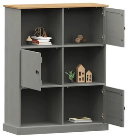 Libreria VIGO 90x35x114,5 cm in Legno Massello di Pino Grigio