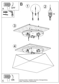 Plafoniera HEXA 3xE27/60W/230V bianca