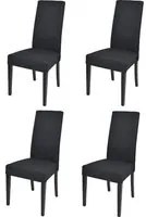 Set 4 sedie Chiara Tommychairs, struttura in faggio nero, seduta e schienale imbottiti e rivestiti in tessuto