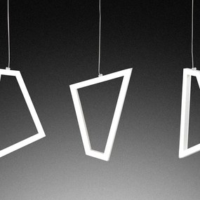 Lampadario LED design Yoko bianco, luce naturale 3690 lumen, NOVECENTO