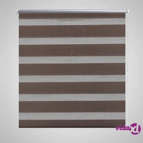 vidaXL Tenda a rullo oscurante zebra 80x150cm caffé