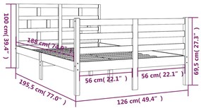 Giroletto Miele 120x190 cm Small Double in Legno Massello