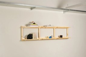 Libreria da parete di colore naturale in pino massiccio 192x47,5 cm Groove – Karup Design