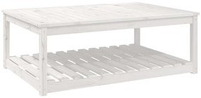 Tavolo da giardino bianco 121x82,5x45 cm legno massello di pino