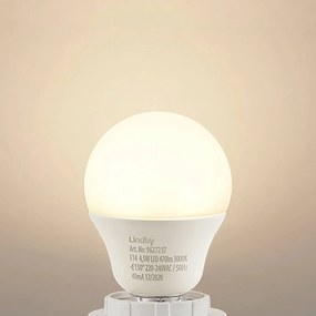 Lindby Lampadina LED E14 G45 4,5W 3.000K opal set di 2