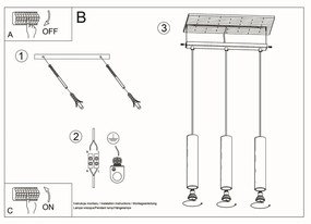 Lampada a Sospensione 3xGU10 in Acciaio LAGOS 3L