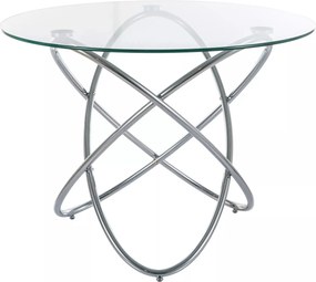 Tavolo Orbit in vetro e metallo cromato – Ø100x75 cm