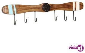 vidaXL Appendiabiti da Parete 6 Ganci Massello di Sheesham 108x6x19 cm