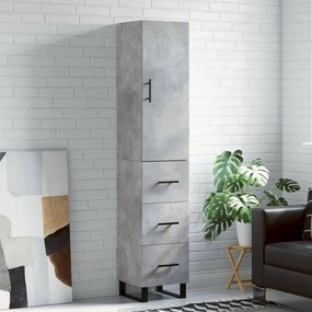 Credenza Grigio Cemento 34,5x34x180 Cm İn Legno Multistrato /