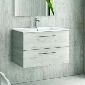 Mobile bagno 75 cm lavabo incasso e due cassetti NEL-75 - KAMALU