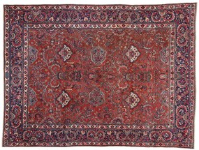 Kashan Tappeto 270 x 360 Blu (Iran) Annodato A Mano