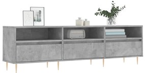 Mobile TV Grigio Cemento 150x30x44,5 cm Legno Multistrato