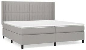Giroletto a molle con materasso grigio chiaro 200x200cm tessuto