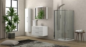 Box doccia 90x90cm semicircolare altezza 180cm vetro trasparente K400 - KAMALU