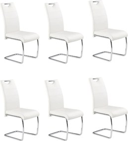 Set di 6 sedie K211 in ecopelle bianca