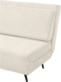 Divano letto in velluto a coste color crema 140 cm Mallory - Støraa