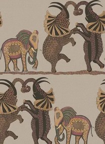 Cole & Son Carta da parati Safari Dance - Orange/ Stone