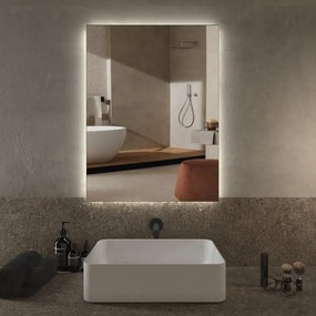 Specchio con illuminazione integrata bagno rettangolare H 80 x P 2.5 cm