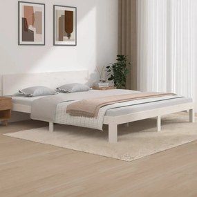 Giroletto bianco in legno massello 180x200 cm 6ft super king