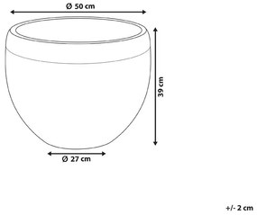 Vaso pietra nero 50 x 50 x 39 cm ZAKROS Beliani
