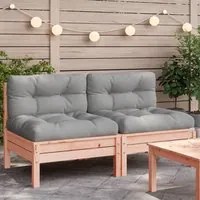 Divani Giardino Senza Braccioli con Cuscini 2 pz Legno Douglas 838163