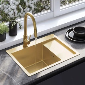 Lavello in acciaio Fin BRUSH GOLD