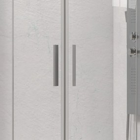 Box doccia semicircolare 80x80 finitura argento opaco | KE-2000A - KAMALU