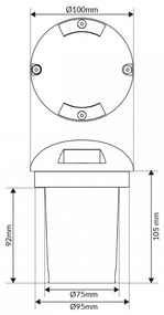 Faretto Calpestabile GU10 Bidirezionale - Doppio pressacavo Base GU10