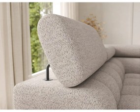 Divano angolare beige allungabile (con penisola a sinistra/a U) con rivestimento in bouclé Feraria – ELTAP